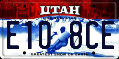 UT license plate E108CE