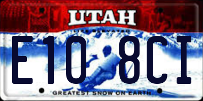 UT license plate E108CI