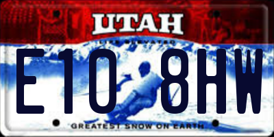 UT license plate E108HW