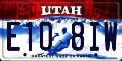UT license plate E108IW