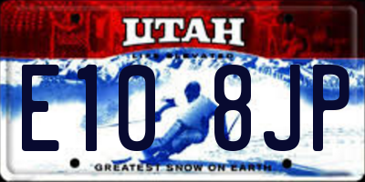 UT license plate E108JP