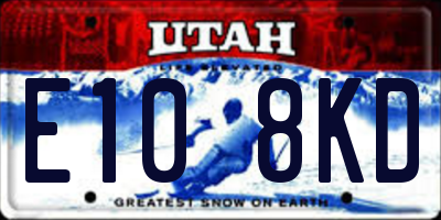 UT license plate E108KD