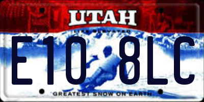 UT license plate E108LC