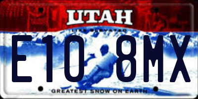 UT license plate E108MX
