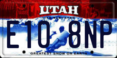 UT license plate E108NP