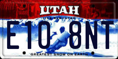 UT license plate E108NT