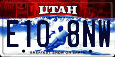 UT license plate E108NW
