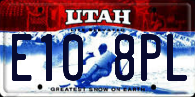 UT license plate E108PL