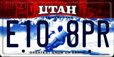 UT license plate E108PR