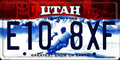 UT license plate E108XF
