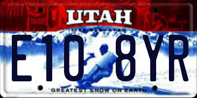 UT license plate E108YR
