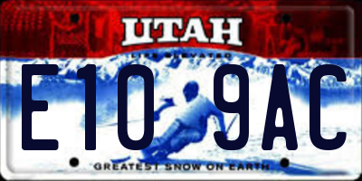 UT license plate E109AC