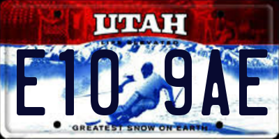 UT license plate E109AE