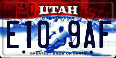 UT license plate E109AF