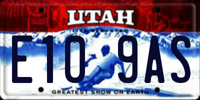 UT license plate E109AS