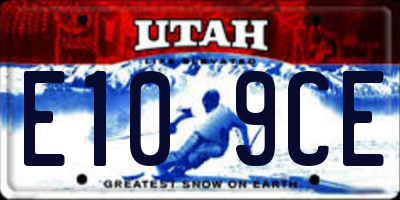 UT license plate E109CE