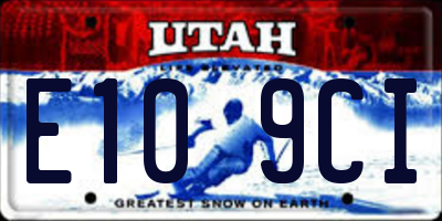 UT license plate E109CI