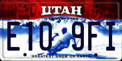 UT license plate E109FI