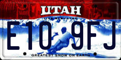 UT license plate E109FJ