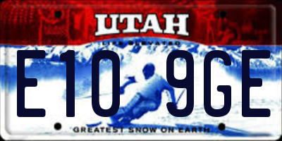 UT license plate E109GE