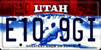 UT license plate E109GI