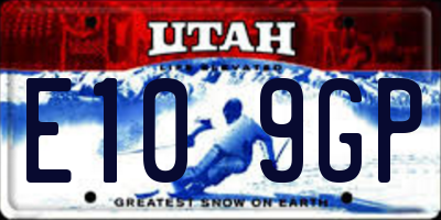 UT license plate E109GP