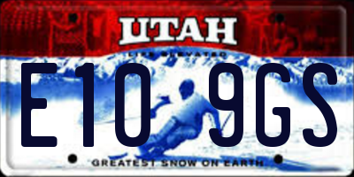 UT license plate E109GS