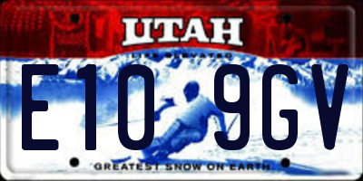 UT license plate E109GV