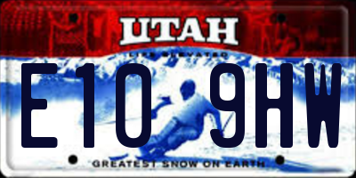 UT license plate E109HW