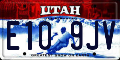 UT license plate E109JV