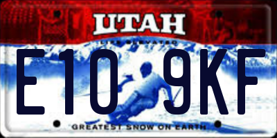 UT license plate E109KF