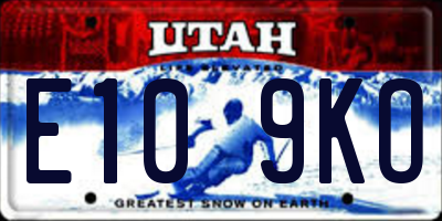 UT license plate E109KO