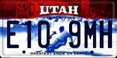 UT license plate E109MH