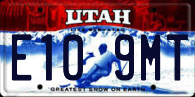 UT license plate E109MT