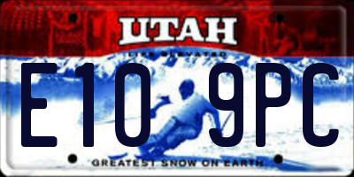 UT license plate E109PC