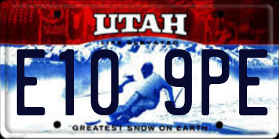 UT license plate E109PE