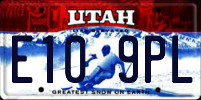UT license plate E109PL
