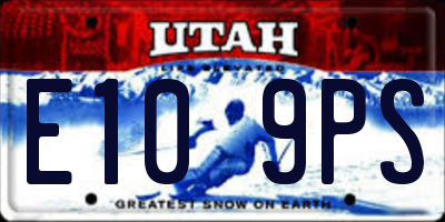 UT license plate E109PS