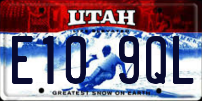 UT license plate E109QL