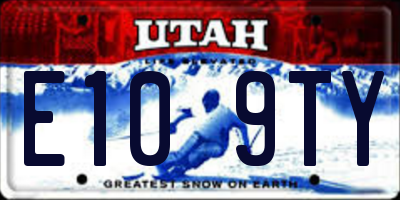 UT license plate E109TY