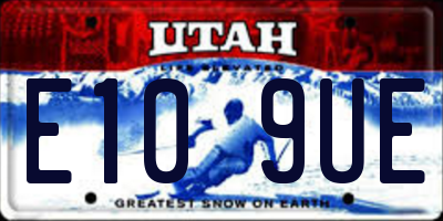 UT license plate E109UE