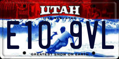 UT license plate E109VL