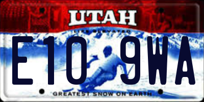 UT license plate E109WA