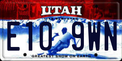 UT license plate E109WN