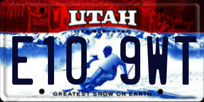 UT license plate E109WT