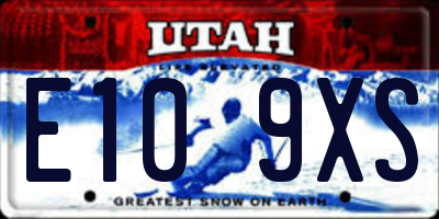 UT license plate E109XS
