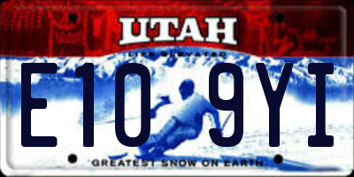 UT license plate E109YI