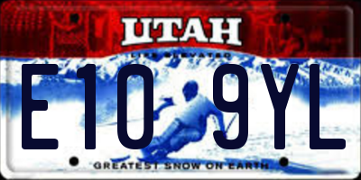 UT license plate E109YL