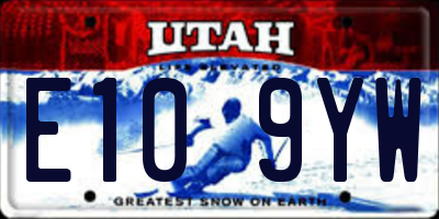 UT license plate E109YW