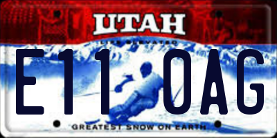 UT license plate E110AG